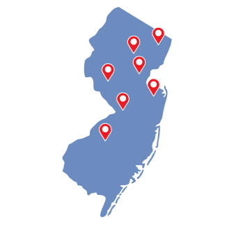 Map of New Jersey locations